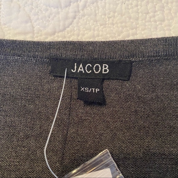 Jacob NWT Merino Wool V-Neck Gray Sweater - XS - Picture 3 of 9